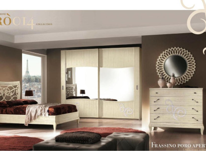 Schlafzimmer Bett Nachttisch Kleiderschrank Kommode Spiegel Gruppe Neu Set 6tlg.